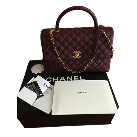 chanel coco handle bag beige|Chanel coco handle bag burgundy.